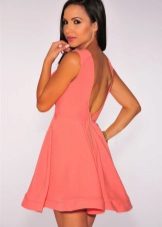 Summer flared dress with open back