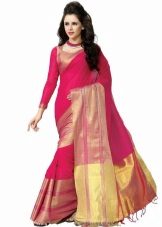 Red and Pink Indian Saree