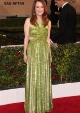 Green dress with a carpet