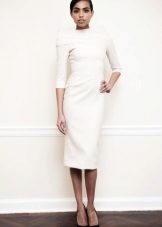 Strict wedding dress sheath with sleeves