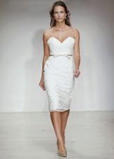 Lace wedding dress sheathing with neckline (bust)