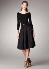 Sandals under a knitted dress