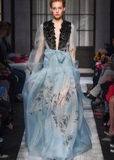 Spring dress in chiffon floor with sleeves