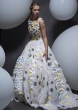 Spring fluffy dress with a print