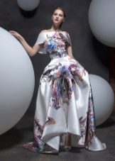 Spring dress in the floor with a fancy skirt