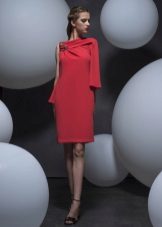 Summer dress sheath with one sleeve