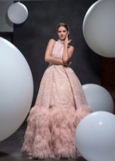 Dress for prom with feathers