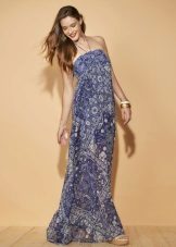 Summer color dress without a shoulder strap