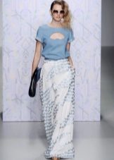 Summer dress of jeans to the floor