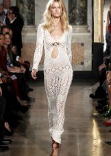 Knitted summer dress to the floor