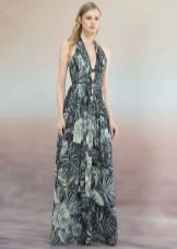 Summer dress with a print to the floor