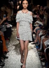 Summer dress with polka dot ruffles