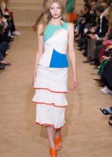 Summer dress with midi ruffles