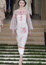 Autumn dress with wide sleeves