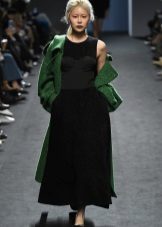 Autumn dress in a-silhouette floor with a coat