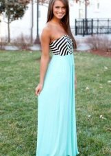 Chiffon Skirt Long Two-tone Bandeau Dress