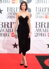 Evening dress with drapery