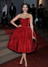 Bustier dress with a fluffy skirt