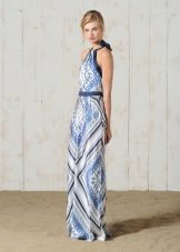 Dress from silk scarves in a summer floor
