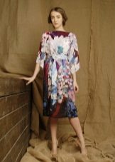 Dress from Pavloposad shawls white with a print