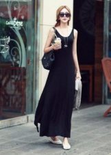 Long black tank top dress