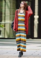 Long Color Striped T-shirt Dress