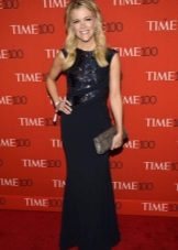 Long blue dress with a dyed sequin top for corporate