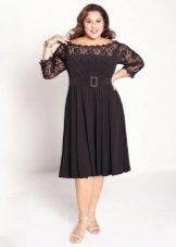 Black dress with sun skirt for full
