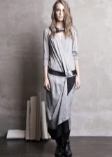 Long gray dress with low waist