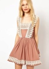 Beige lace dress sundress
