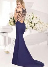 Dress mermaid with train blue