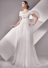 Empire style wedding dress with belt