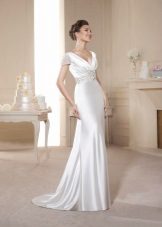 Empire style wedding dress with drapery