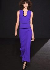 Fitted straight dress with an original neckline