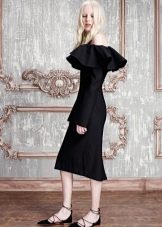 Winter dress evening with flounce