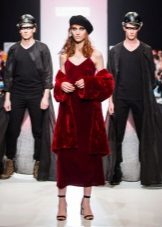 Winter dress evening on the straps