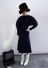 Winter dress with bat sleeve