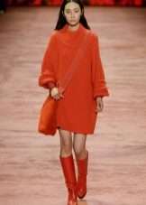 Winter dress sweater orange