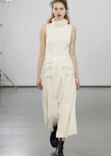 Winter dress knitted to the floor