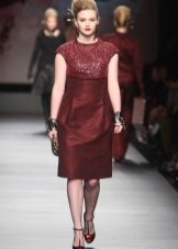 Winter dress for full burgundy