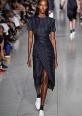 Sneakers to black dress with sleeves