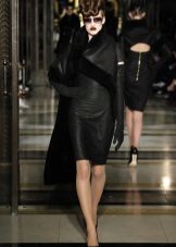 Outerwear black leather dress