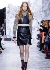 Sweater to black leather dress