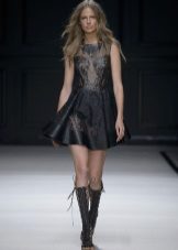 Boots for a black short dress