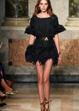 Gold shoes to black dress