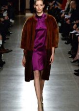 Fur coat short dress