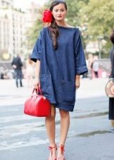 Red shoes and bag to a short dress