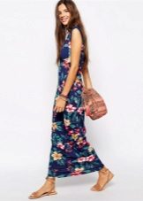 Fashionable long dress of spring-summer 2016 with floral print