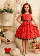 Elegant dress a-silhouette peas for girls