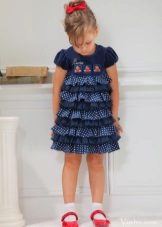 Elegant multi-tiered dress with polka dots for girls